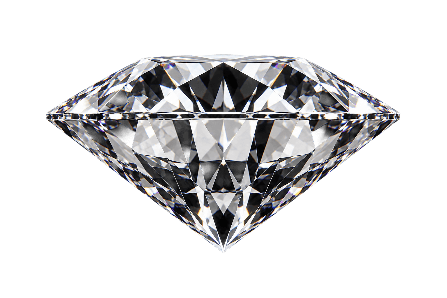 Side profile of a brilliant-cut diamond